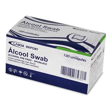 Imagem de Álcool Swab 70% Saches Lenço Umedecido 100 Un Labor Import, 1 caixa 10