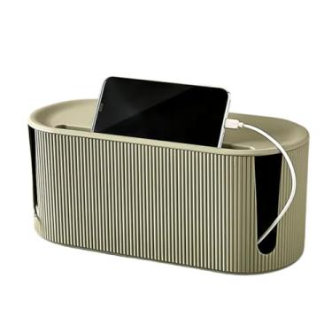 Imagem de Caixa Organizadora de Fios E Cabos para Esconder Fontes Carregadores Filtros de Linha Mantém Ambiente Limpo E Organizado(Verde)