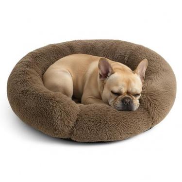 Imagem de Rkrouco Cama de cachorro fofa, calmante, para cães grandes, aquecendo, redondo, pequeno, médio, para animais de estimação, colchão aconchegante para gatos, canil, canil, gatinhos, tapete de dormir (M