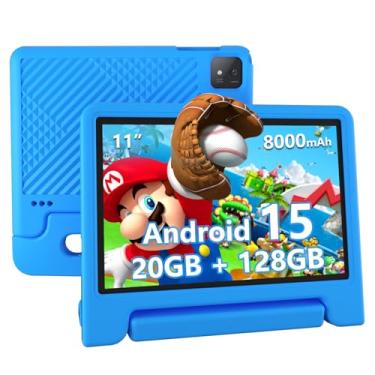 Imagem de ITDULCET Tablet infantil, tablet Android 15 de 11 polegadas para crianças, 20 GB de RAM 128 GB ROM Octa-Core 8000 mAh com capa à prova de choque, Bluetooth, WiFi, controle parental, câmera dupla, GPS