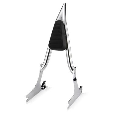Imagem de MoKitDora 3,8 cm Fat Passenger Sissy Bar 71.1 cm Encosto destacável compatível com modelos Harley Dyna 2006-2017, cromado