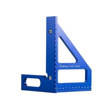 Imagem de Régua de medição multiângulo 3D quadrada para marcenaria com ponta ultrafina para linhas precisas de 45/90 graus e layouts de esquadria, construção de metal durável