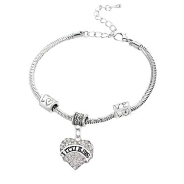 Imagem de Pulseira com pingente de coração Big Middle Little Sister, presente de amizade, joias de família para mulheres, One Size, Aço inoxidável, Sem Pedra Preciosa