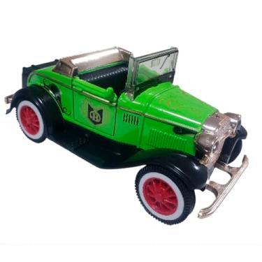 Imagem de Miniatura Carrinho De Ferro Retro Calhambeque Conversível Vintage 1:32 Coleção (Verde)