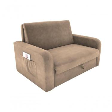 Imagem de Sofá Cama Daiane 2 Lugares Com Baú Suede Bege Matrix