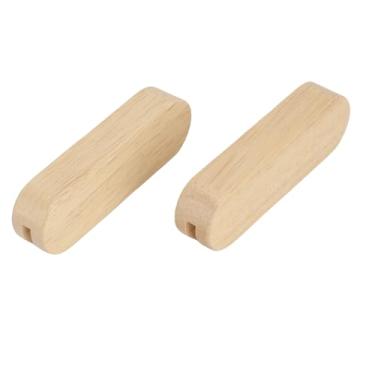 Imagem de RiToEasysports Punho do Pote, 2 Pces de Madeira Grill Pan Lidar Com Pote de Madeira Alças Substituição Isolamento Térmico para Cozinhar Ao Ar Livre Com Aperto Seguro (Forma plana de madeira de