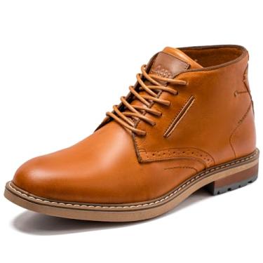 Imagem de Arkbird Botas masculinas Chukka de camurça de couro clássico, moda casual, casual, com cadarço no tornozelo, Marrom fosco, 43