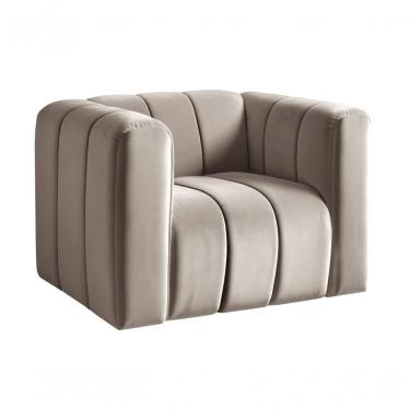 Imagem de Poltrona Mona Decorativa Confortável Moderna Sala De Estar - Veludo Capuccino 250
