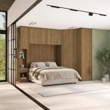 Imagem de Quarto Completo Kappesberg Adapt 7 Peças Nogueira