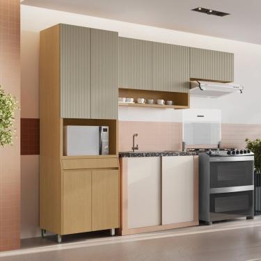 Imagem de Cozinha Completa 3 Peças 7 Portas 1 Gavetas Carvalho-greige
