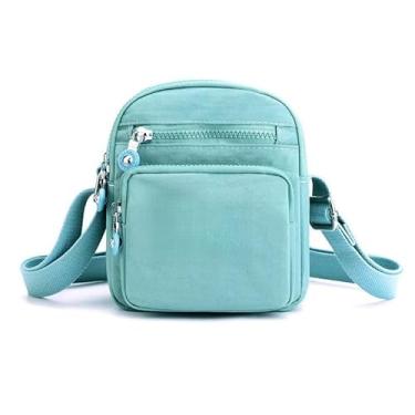 Imagem de Bolsa Transversal Porta Celular Feminina Pequena Nylon Leve Casual (Verde)