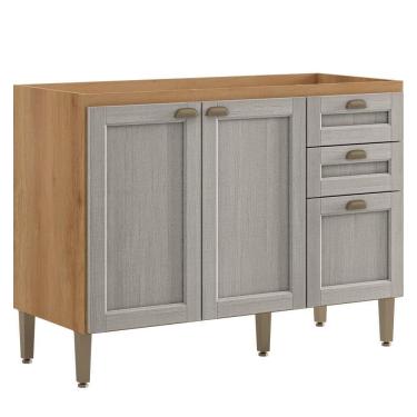 Imagem de Balcão de Cozinha 2 Portas THB Royal, Capuccino e Nordic 120 cm