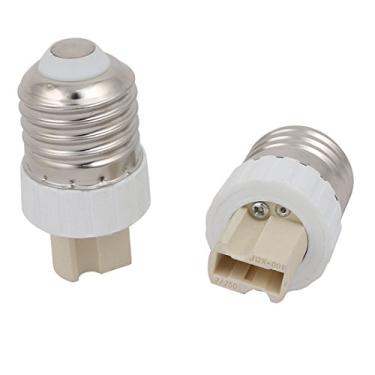 Imagem de 2 peças E27 para G9 extensor adaptador conversor lâmpada soquete suporte branco