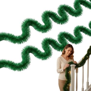 Imagem de Festão Verde 12cm X 5 Metros Decoracao Arvore Natal Enfeite Natalino Premium (Verde - 2 UNIDADES)