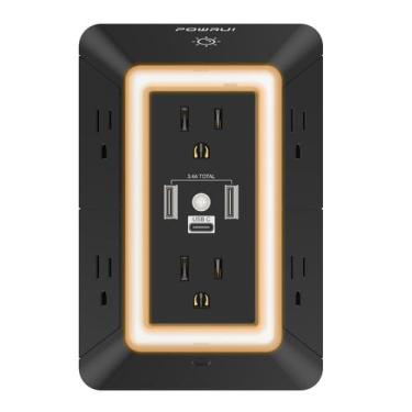 Imagem de Faixa de alimentação POWRUI 6 tomadas CA 3 portas USB 1 USB C 1875W