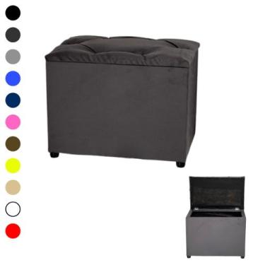 Imagem de Puff Baú Retangular Puf Moderno Confortável Apoiador Guarda Itens - Re