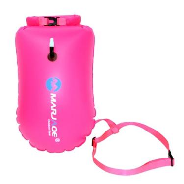 Imagem de Vaveren Boia de Natação Seguro de Natação Flutuador Bolsa Seca Leve Alta Visibilidade Boia de Natação Flutuador para Passeios de Barco Caiaque Pesca Nadadores, Rosa Vermelha