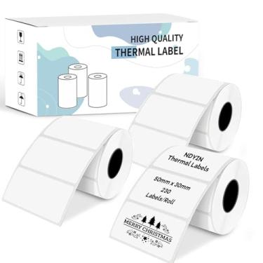 Imagem de NDYIN Etiquetas térmicas para etiquetadoras N20, 50 x 30 mm, 230 etiquetas/rolo, para código de barras, endereço, correspondência, logotipo, negócios, etiqueta de nome, 3 rolos