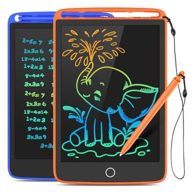 Imagem de 2 quadros de escrita LCD com ecrã colorido, mesa de desenho de 21,6 cm para crianças, brinquedos educativos, jogos de atividades de viagem para meninos e meninas de 3, 4, 5, 6 anos