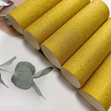 Imagem de 10 folhas de cartolina dourada com glitter, papel brilhante de um lado 21,6 cm x 28 cm, 300 g/m² de espessura para artesanato faça você mesmo, confecção de cartões, convites, Natal, casamento,