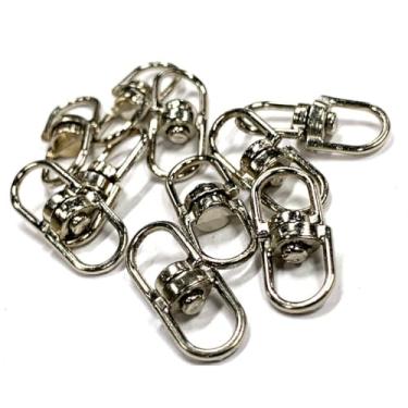 Imagem de Mosquetão Torcedor Niquelado 32mm – Pacote com 10 Peças – Ideal para Bolsas, Mochilas, Chaveiros e Costura Criativa