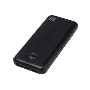 Imagem de Carregador USB Portátil 10000mAh com Display LCD, Preto, CB175, MULTI