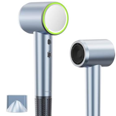 Imagem de maxodo Secador De Cabelo Iônico Alta Velocidade, Viagem Para Secagem Rápida, Leve E Portátil Mulheres Homens Com Bico, 4 Temperaturas, 2 Velocidades (Azul)