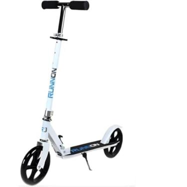 Imagem de Patinete Infantil Dobrável, Branco, Alumínio e Plástico, Guidão Ajustável 3 Alturas, Suporta até 90kg, para Crianças a partir de 3 Anos, 98x10x80cm