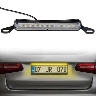 Imagem de Luzes de LED para placa de carro 12 V CC luz universal para placa de licença, à prova d'água, montagem de lâmpada, luz de placa de LED para trailer, UTV, ATV, caminhão, trailer, barco (laranja)