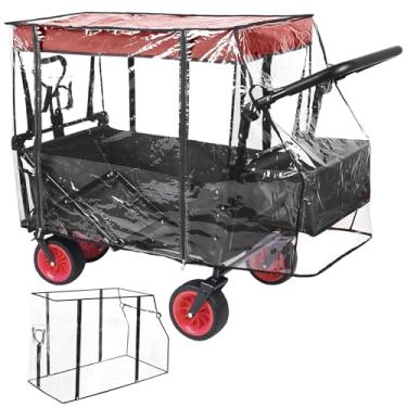 Imagem de Chewtoyo Acessórios para carrinho de bebê, acessório de dossel de vagão dobrável, capa de chuva para vagão, capa protetora à prova d'água, capa protetora de vagão transparente para jardim