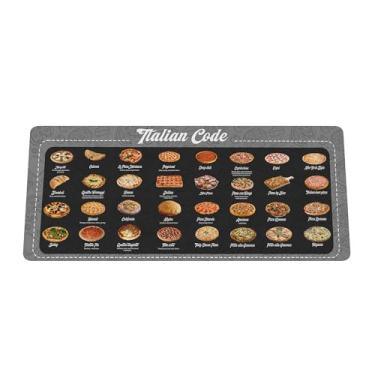 Imagem de TUYCORPUS Tapete de mesa de pizza com código italiano, mouse pad para o chefe de pizza, tapete de mouse com código italiano de pizza, tapete de mesa grande para jogos, acessórios de computador