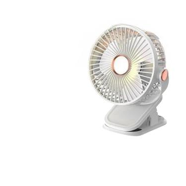 Imagem de Ventilador Clip Portátil 5 Velocidades De Mesa Luminária LED USB Potente 720 Rotação Poderoso(5 velocidades+Luz+Recarregável)