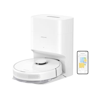 Imagem de DREAME Aspirador de pó robô C20 Plus, 90 dias, aspirador de pó e esfregão com autoesvaziamento, aspirador robótico de sucção 6000Pa, navegação LiDAR, controle de aplicativo/voz, robô aspirador de pó