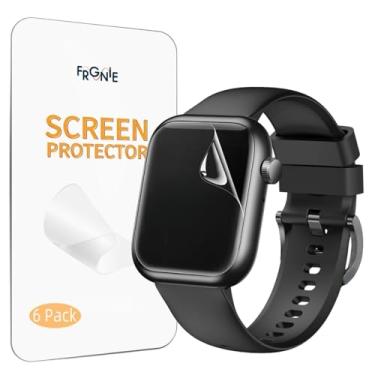 Imagem de Frgnie Protetor de tela projetado para QVEQ Smart Watch 4.6 cm (pacote com 6) filme TPU transparente HD macio para relógio Q104 Fitness