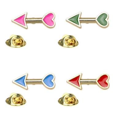 Imagem de Conjunto de broches Ena Colorful Heart Arrow para mulheres e homens