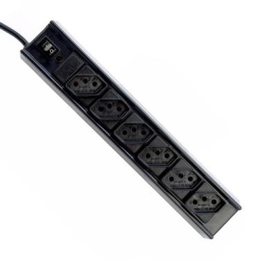 Imagem de Filtro de Linha C3 Tech com 6 Tomadas, Bivolt, Preto - FL-61BK