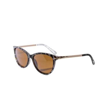 Imagem de Óculos de Sol Reis Feminino Luxuoso com Proteção UV400, Marrom claro