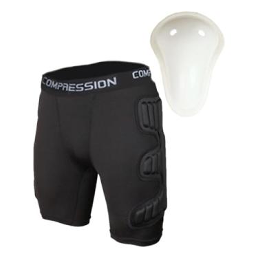 Imagem de menolana Calção de proteção para goleiro de futebol com proteção contra impactos, cintura flexível, ajuste ergonômico e respirável na coxa em EVA, Xl