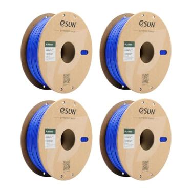Imagem de eSUN Filamento básico PLA 1,75 mm, carretel de 1 kg (1 kg) impressão de alta velocidade Filamento PLA para impressora 3D, projetado para impressão rápida, pacote com 4 azuis