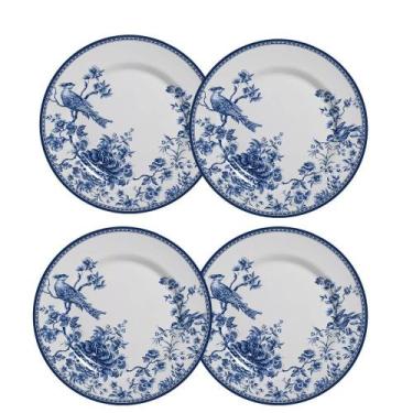 Imagem de Jogo c/4 Pratos Raso Cerâmica Chinese Garden Plus Alleanza