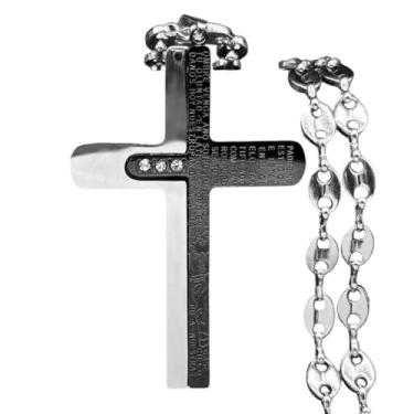 Imagem de TIRROMAJA Colar de oração com cruz cristã espanhola 2025 para mulheres e homens, aço inoxidável, cor dourada, corrente masculina, joia cadenas para decoração hombre, joias comemorativas, modernas