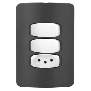 Imagem de Conjunto 2 Paralelos + 1 Tomada 20A - Gracia Black / Branco - Alumbra