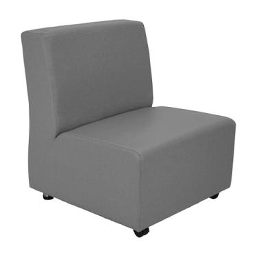 Imagem de Pro Series Cadeira móvel estofada sem braço, móveis comerciais colaborativos para lobby de hotel, escritório, escola, restaurante, biblioteca, sala de espera - Slate Gray Crosshatch