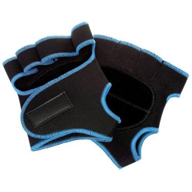 Imagem de Luva para Treino Academia e Unissex – Antiderrapante Resistente e Confortável para Musculação (Preto_Azul,P)