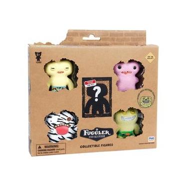 Imagem de Kit com 5 Mini Bonecos Fuggler 6cm Zebra, Rosa, Verde e Amarelo