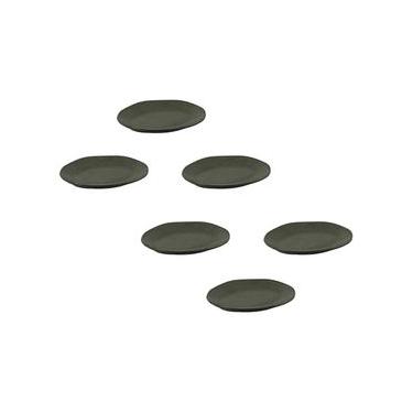 Imagem de Conjunto de Pratos de Sobremesa Ovais Porto Brasil Orgânico Greenery 22,5cm - 6 peças
