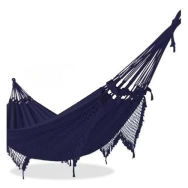 Imagem de Rede de descanso casal luxo decorativa diversas, Peça de Destaque para Interiores, Varandas Gourmet e Ambientes Exclusivos(Azul marinho)