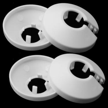 Imagem de 4 peças servem para decoração de tubulação de água com flange de 1/2 polegada Yinpecly Fit 1/2 polegada diâmetro externo capa de tubo de água branca decoração 16 mm (5/20.3 cm) placa de proteção de
