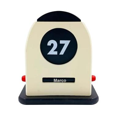 Imagem de Calendário de Mesa Permanente em Madeira – Decoração Escritório e Home Office, Design Moderno, Reutilizável, Compacto 14,5×9,5×16cm, Organização de Ambiente, Presente Sofisticado – Natural