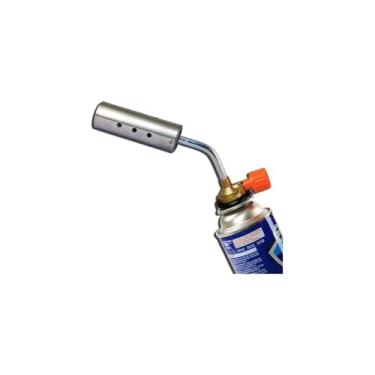 Imagem de Maçarico Lança Chama Portátil Maxchama Turbo, 1200°C, Aço, 22cm, Controle Manual de Chama, Funcionamento 360°, Compatível com Gás Butano